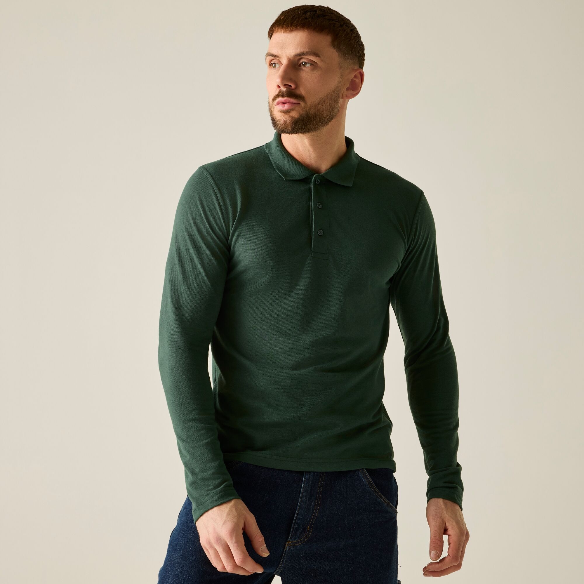 Regatta Professional Men's 65/35 Ls Polo Top - Green 4XL