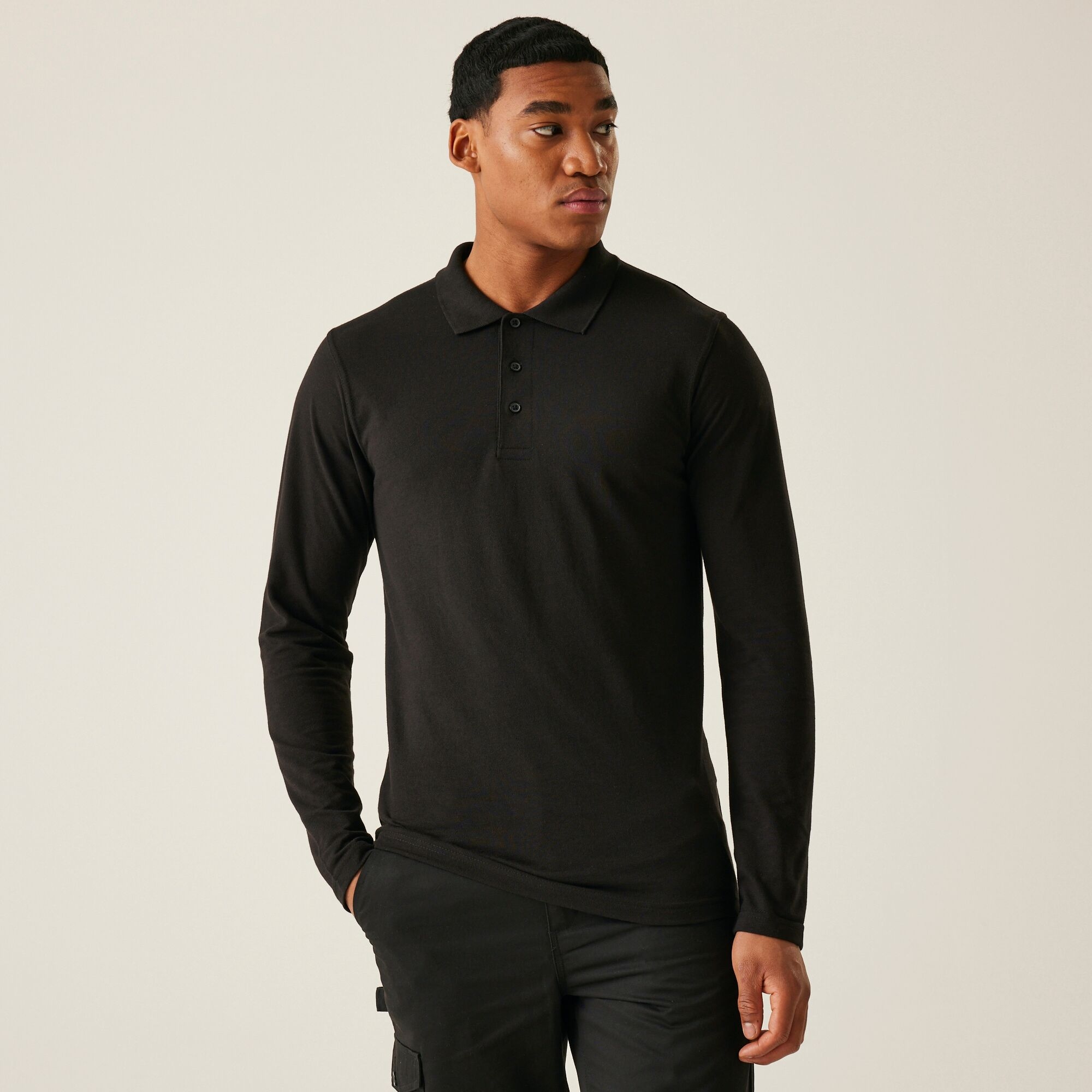 Regatta Professional 65/35 Ls Polo Top Size: 4XL Men's Black