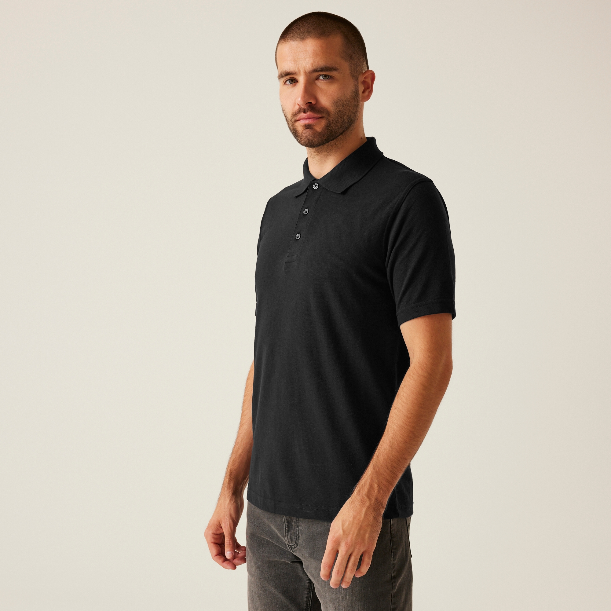 Regatta Professional Men's 65/35 Ss Polo Top - Black Small