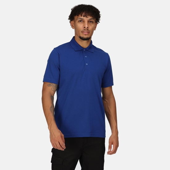 65/35 kurzärmeliges Poloshirt für Herren Blau