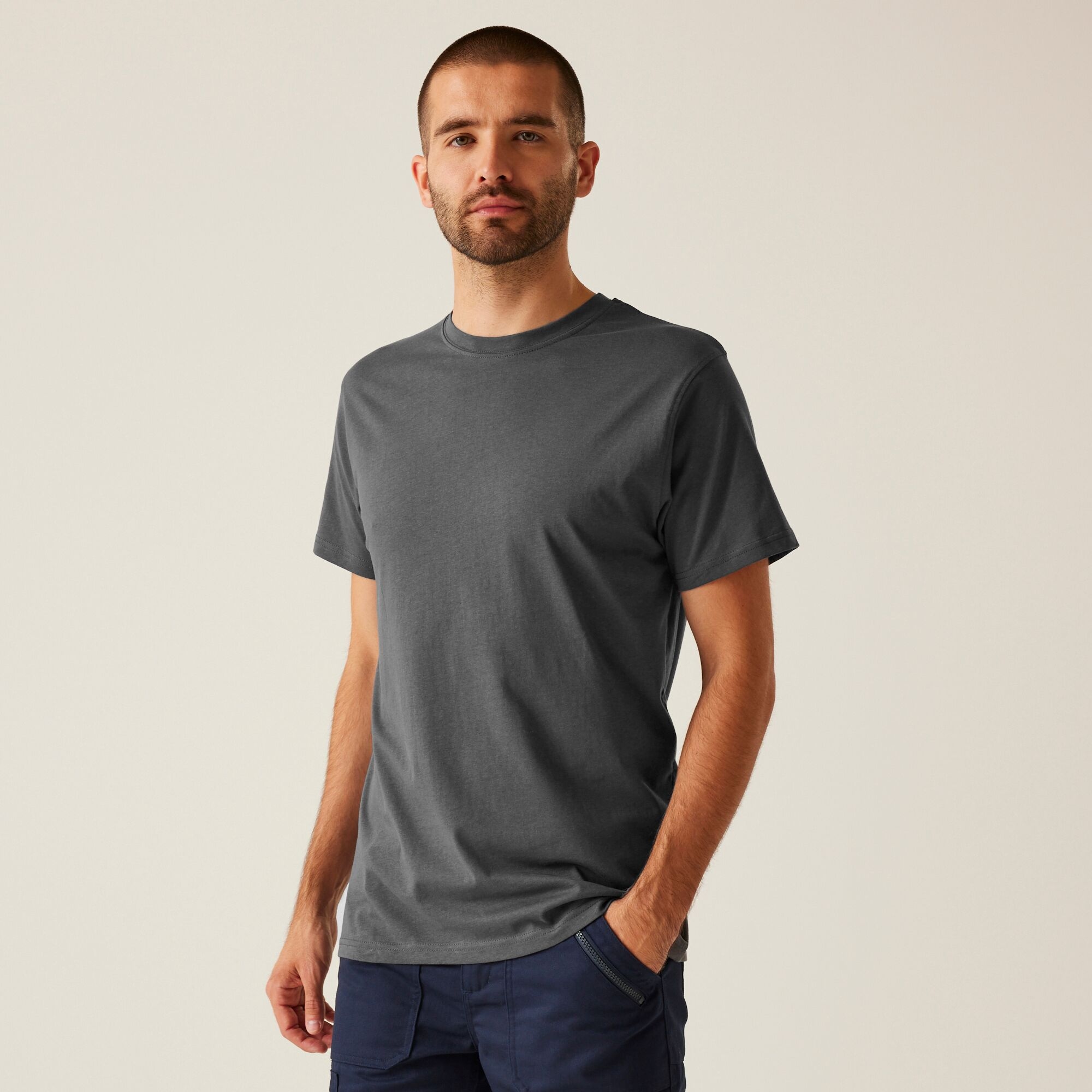Regatta Professional Soft Touch Cotton T-Shirt Size: S Men's Grey