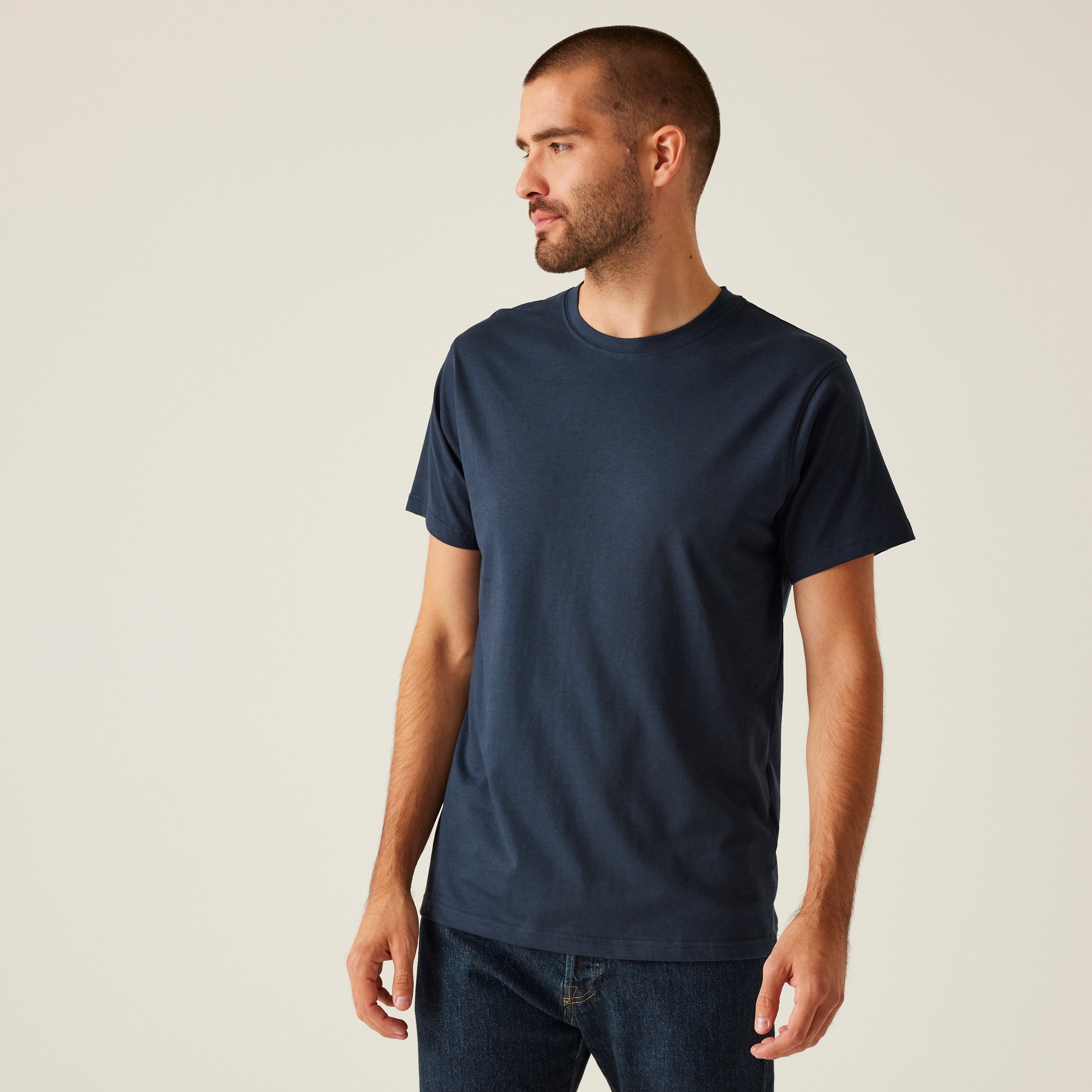 Męska koszulka bawełniana Soft Touch Granatowy