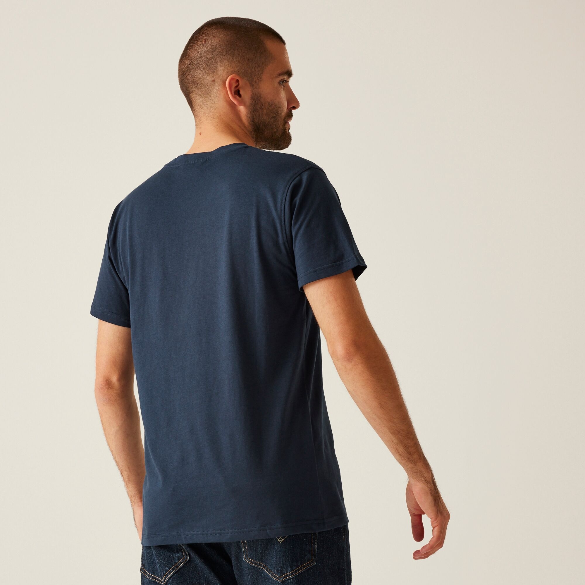 Regatta Professional   Męska koszulka bawełniana Soft Touch Niebieski