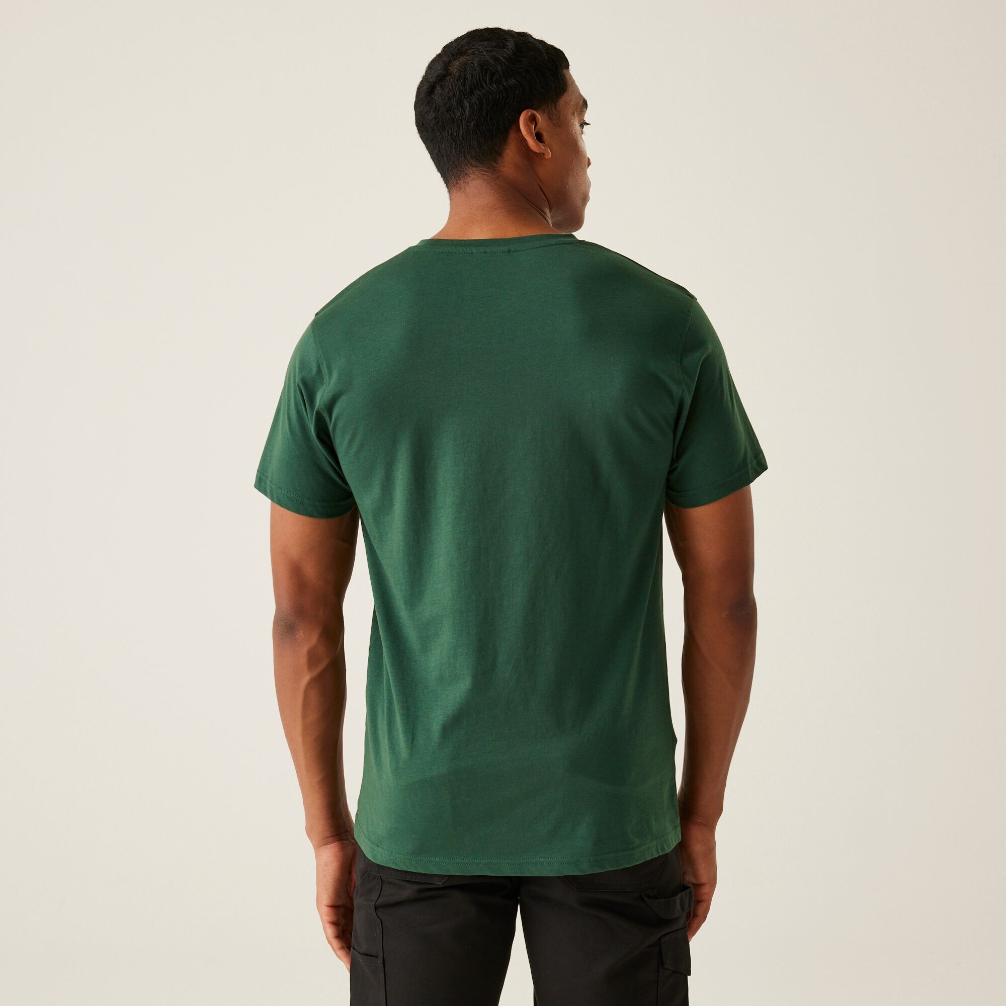 Regatta Men's Dark Green Soft Touch Cotton T-Shirt In | Size: 4XL - Image 2