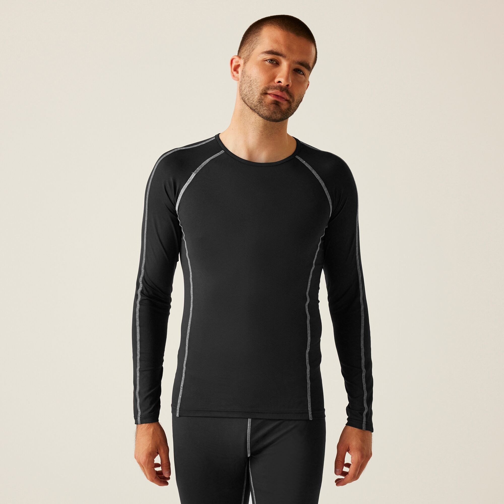 Regatta Professional Męska Koszulka Termoaktywna z Długim Rękawem Regatta Professional Czarny, Rozmiar: XXXL