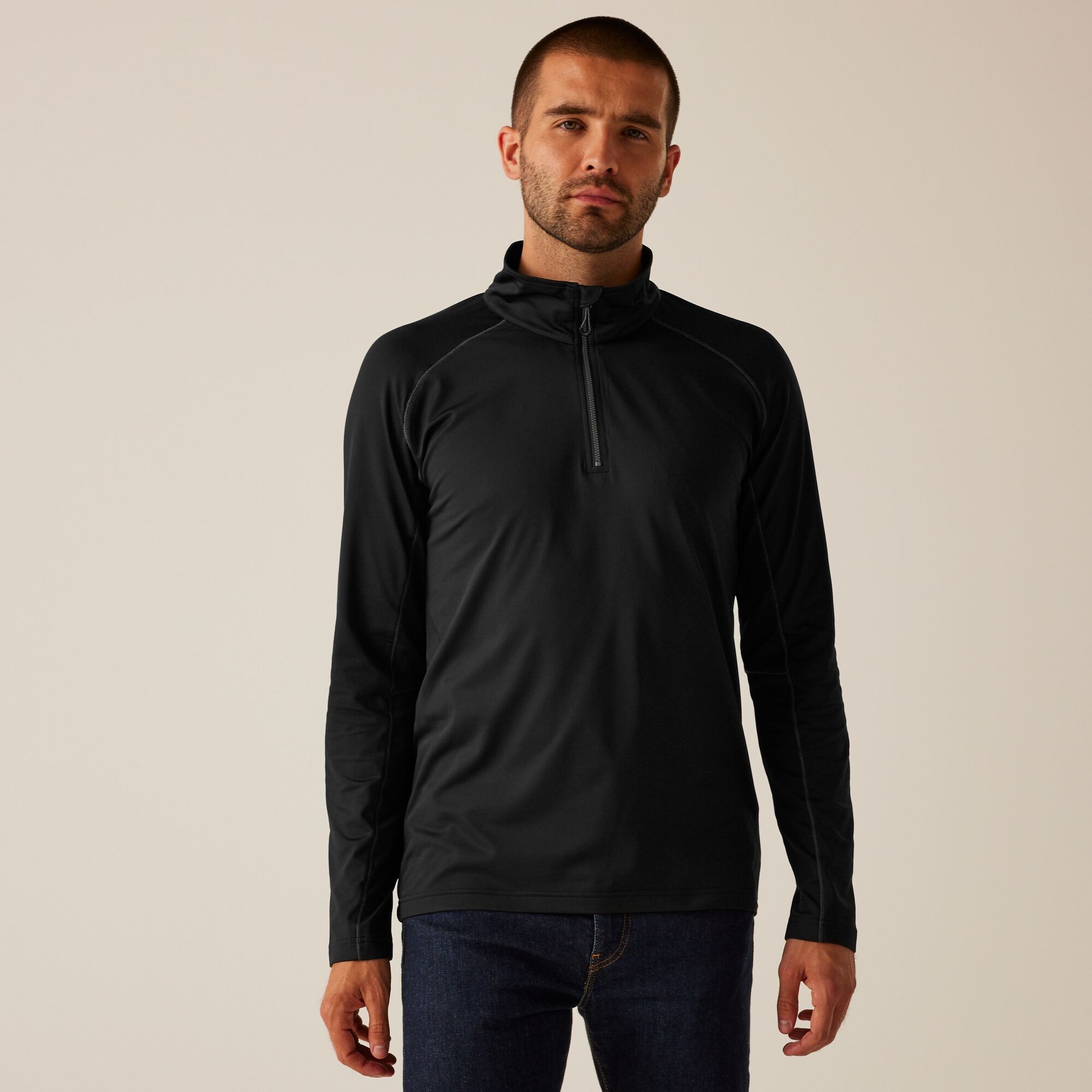 Regatta Professional Men's Stretch Half-Zip Midlayer - Black Extra Large