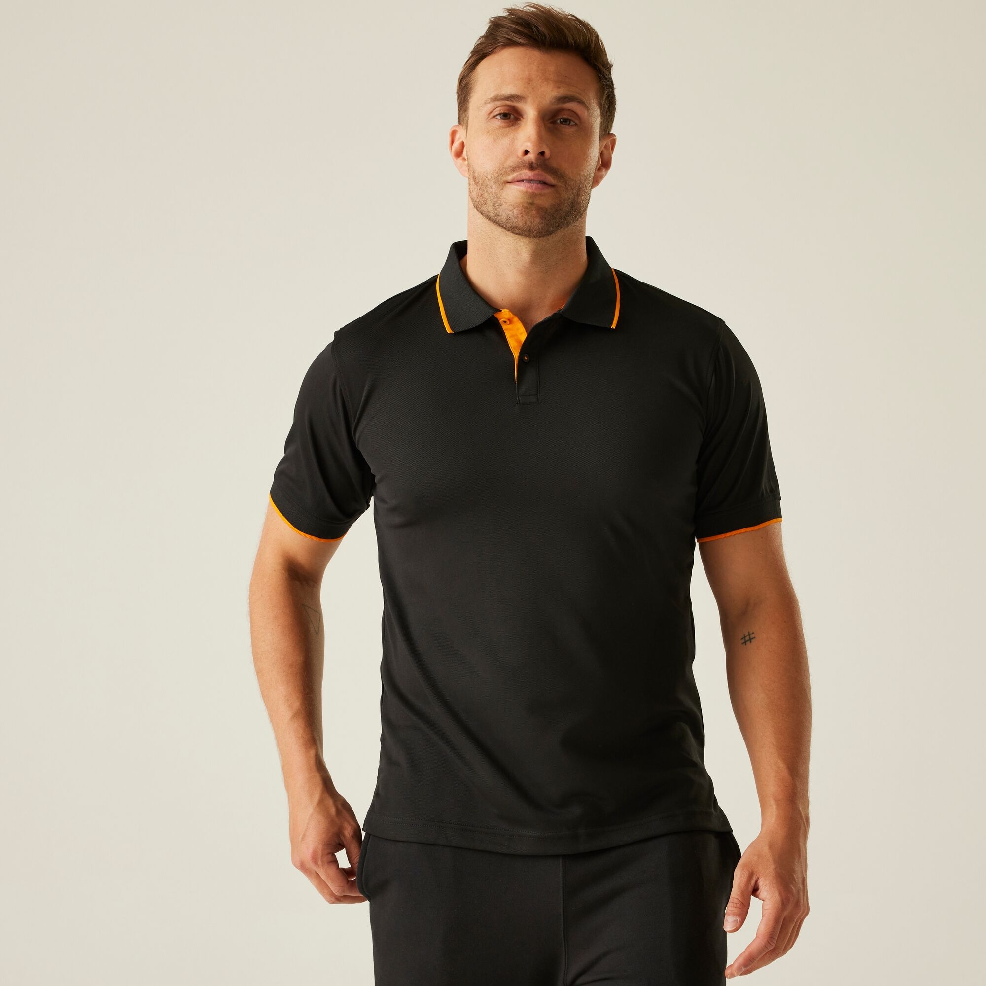Regatta Professional Men's Navigate Short Sleeve Polo Shirt - Black Medium