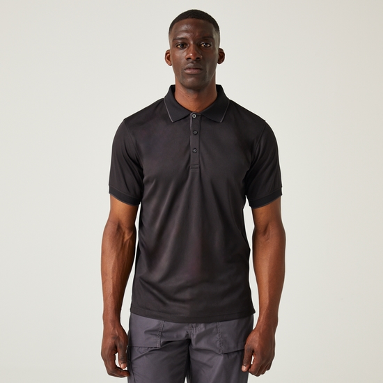 Men's Navigate Short Sleeve Polo Shirt Black Seal