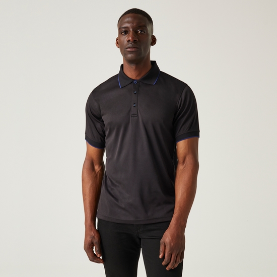 Men's Navigate Short Sleeve Polo Shirt black new royal