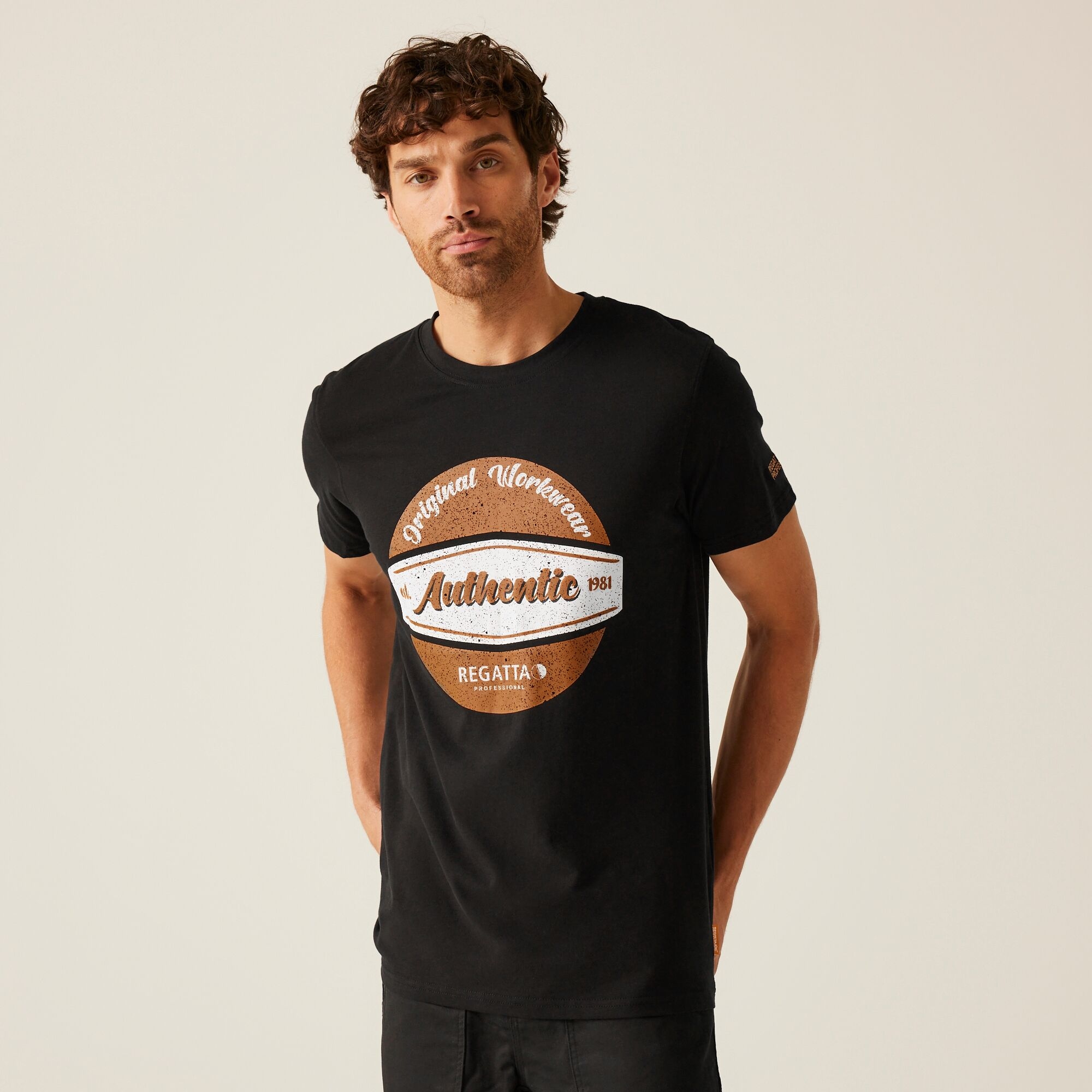 Regatta Professional Original Workwear Cotton T-Shirt Size: S Men's Black