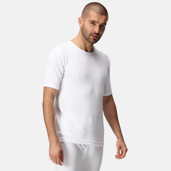 Men's Short Sleeve Thermal Vest White