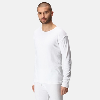 Men's Long Sleeve Thermal Vest White