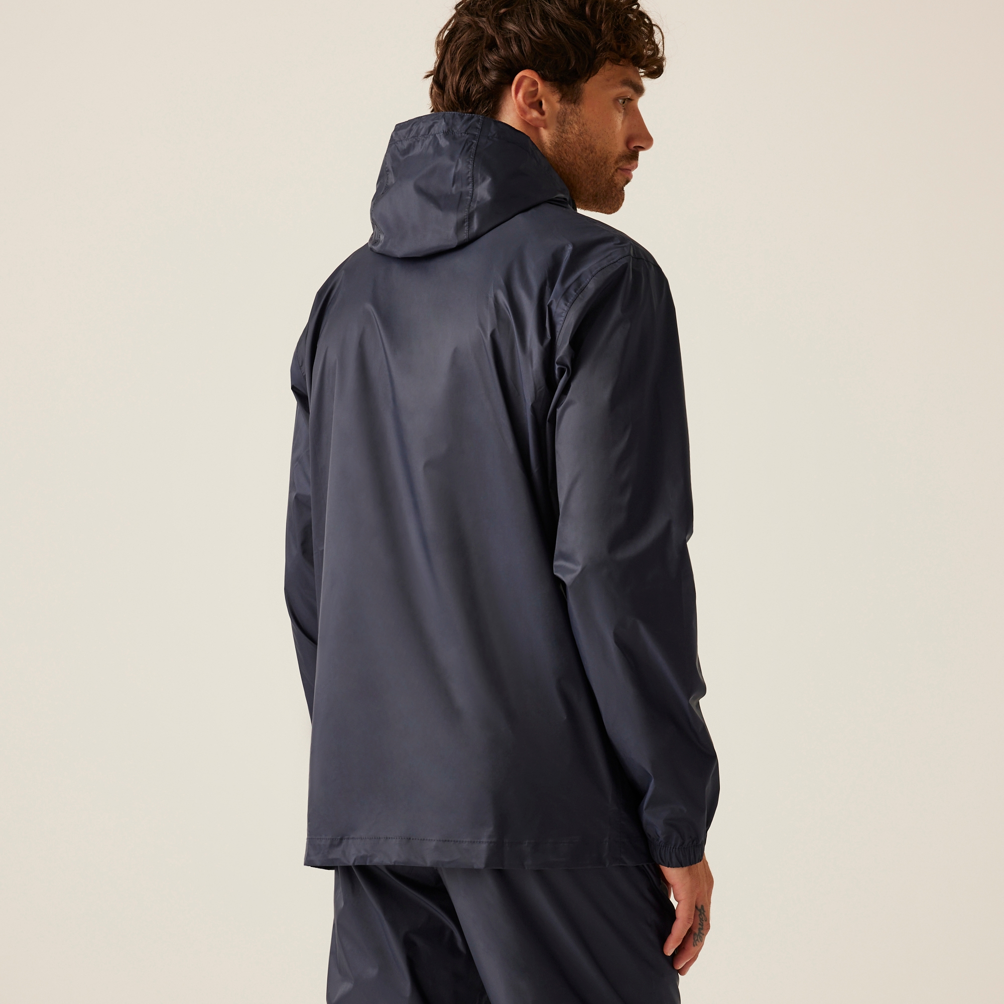 Męska kurtka przeciwdeszczowa + worek Packaway Granatowy