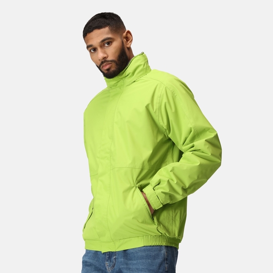 Men's Dover Fleece Lined Waterproof Insulated Bomber Jacket Key Lime Seal Grey