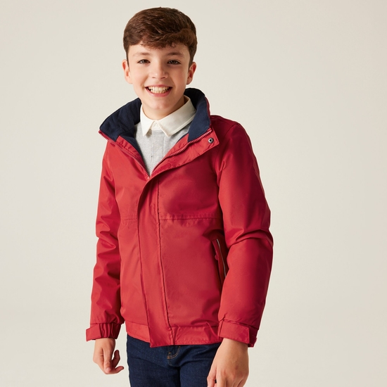 Kids' Dover Fleece Lined Waterproof Insulated Jacket Classic Red Navy