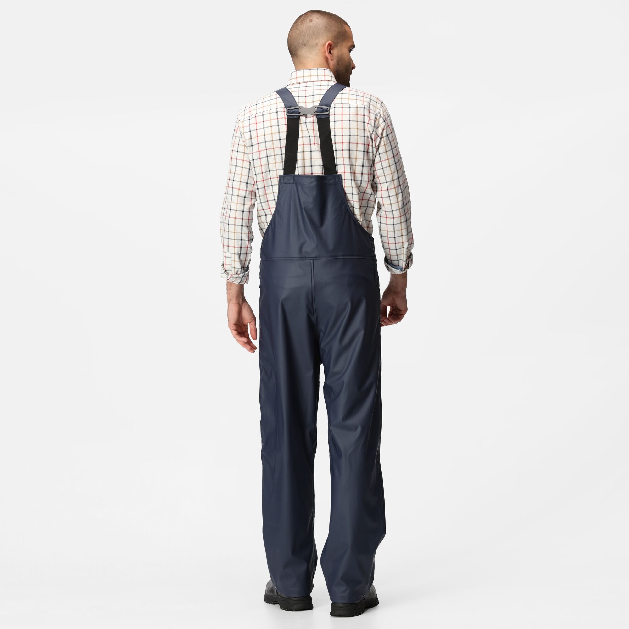 Regatta Professional Męskie spodnie robocze przeciwdeszczowe z szelkami Stormflex Granatowy