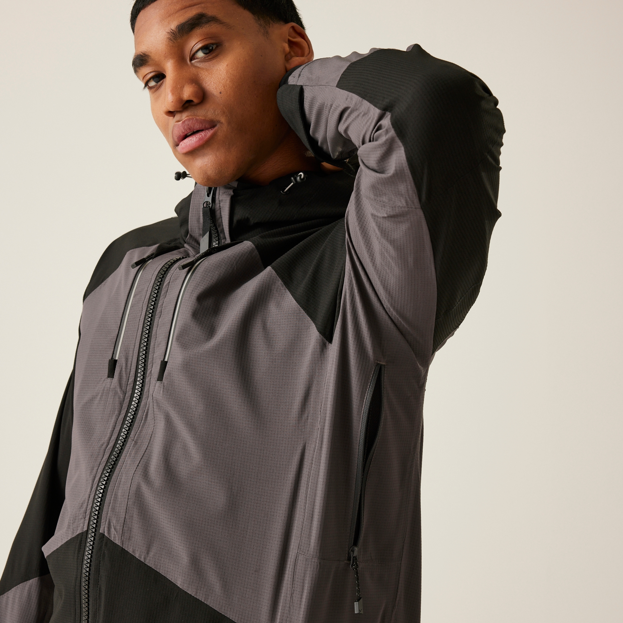 Men's 4Tex Stretch Waterproof Shell Jacket - Slate Grey Black
