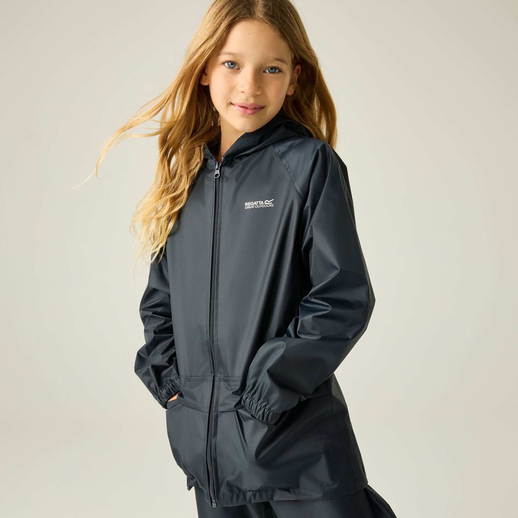 Regatta Regatta Kurtka dziecięca przeciwdeszczowa Stormbreak Niebieski